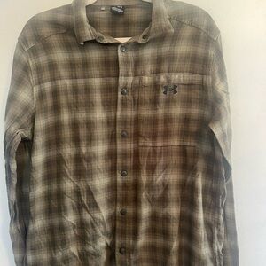 Under Armour Brown Plaid Casual Button Down Shirt